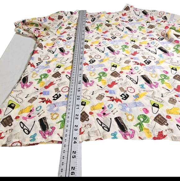 Edward 100% Silk Novelty Girly Fashion Shopping Summer Vacation Print Small Top - Picture 5 of 11
